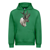 Reindeer Buck Deer Head Urban Hoodie | Teevron