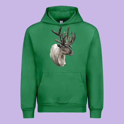 Reindeer Buck Deer Head Urban Hoodie Designed By Lillyallendesigns