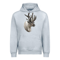 Heather Grey Reindeer Buck Deer Head Urban Hoodie - LillyAllenDesigns