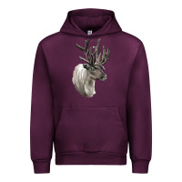 Mauve Wine Reindeer Buck Deer Head Urban Hoodie - LillyAllenDesigns