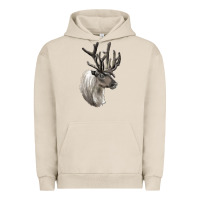 Pigment French Oak Reindeer Buck Deer Head Urban Hoodie - LillyAllenDesigns