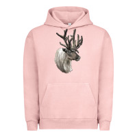 Pigment Salmon Reindeer Buck Deer Head Urban Hoodie - LillyAllenDesigns