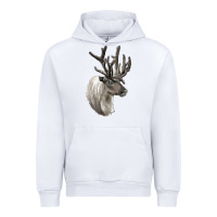 White Reindeer Buck Deer Head Urban Hoodie - LillyAllenDesigns