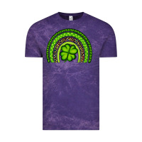 Cloud Purple St. Patrick's Day Shamrock Rainbow Vintage Tee - Artiststas