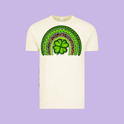 St. Patrick's Day Shamrock Rainbow Vintage Tee Designed By Artiststas