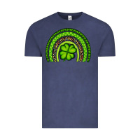 Vintage Denim St. Patrick's Day Shamrock Rainbow Vintage Tee - Artiststas