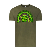 Vintage Olive St. Patrick's Day Shamrock Rainbow Vintage Tee - Artiststas