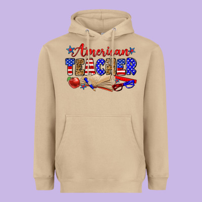 American Teacher Heavyweight Hoodie Designed By Zillion Design Studio