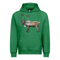 Emerald reindeer buck deer Urban Hoodie - LillyAllenDesigns