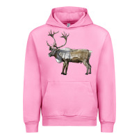 Fuchsia Pink reindeer buck deer Urban Hoodie - LillyAllenDesigns