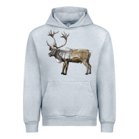 Heather Grey reindeer buck deer Urban Hoodie - LillyAllenDesigns