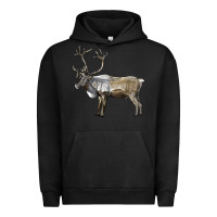Pigment Black reindeer buck deer Urban Hoodie - LillyAllenDesigns