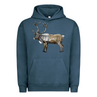 Pigment Midnight Navy reindeer buck deer Urban Hoodie - LillyAllenDesigns