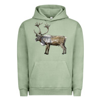 Pigment Oil Green reindeer buck deer Urban Hoodie - LillyAllenDesigns