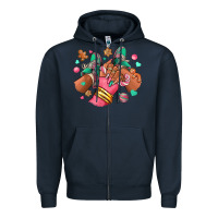 Navy pink christmas black girl sneakers Zipper Hoodie - RanaPortraitStore