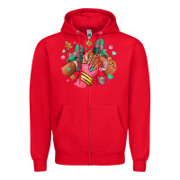 Red pink christmas black girl sneakers Zipper Hoodie - RanaPortraitStore