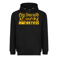 Black Childhood Cancer Awareness Heavyweight Hoodie - texasbilliewilder