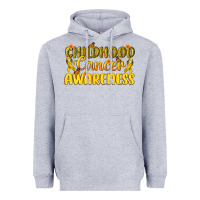 Heather Grey Childhood Cancer Awareness Heavyweight Hoodie - texasbilliewilder
