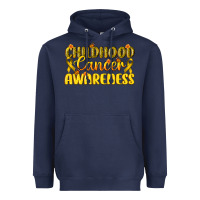 Navy Childhood Cancer Awareness Heavyweight Hoodie - texasbilliewilder