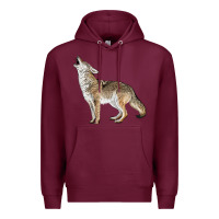 Burgundy Howling Coyote Premium Hoodie - LillyAllenDesigns