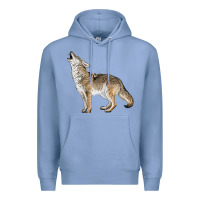 Colony Blue Howling Coyote Premium Hoodie - LillyAllenDesigns