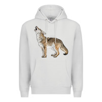 Dove Grey Howling Coyote Premium Hoodie - LillyAllenDesigns