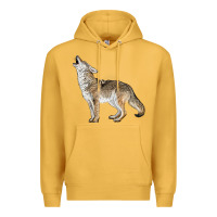 Mustard Howling Coyote Premium Hoodie - LillyAllenDesigns