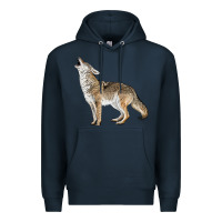 Navy Howling Coyote Premium Hoodie - LillyAllenDesigns