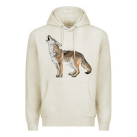 Oatmeal Heather Howling Coyote Premium Hoodie - LillyAllenDesigns