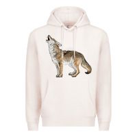 Pale Pink Howling Coyote Premium Hoodie - LillyAllenDesigns