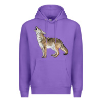 Purple Howling Coyote Premium Hoodie - LillyAllenDesigns