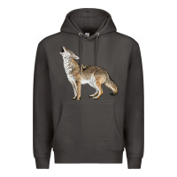 Smoke Howling Coyote Premium Hoodie - LillyAllenDesigns