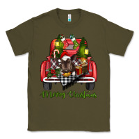 Army Green Merry Christmas Farm Truck With Baby Cow Classic Tee - RanaPortraitStore