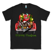 Black Merry Christmas Farm Truck With Baby Cow Classic Tee - RanaPortraitStore