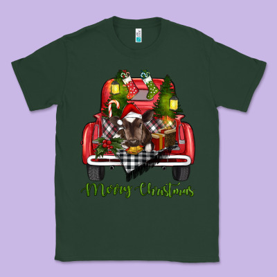 Merry Christmas Farm Truck With Baby Cow Classic Tee Designed By Ranaportraitstore