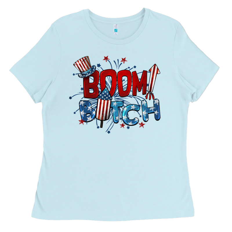 Boom Bitch 4th Of July Ladies Tee by BarkalooDesign | Teevron