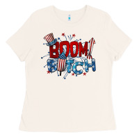 Bone boom bitch 4th of july Ladies Tee - BarkalooDesign