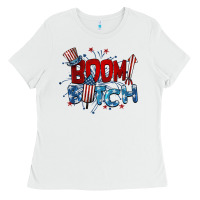 White boom bitch 4th of july Ladies Tee - BarkalooDesign