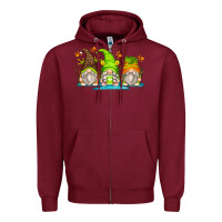Burgundy frog gnomes Zipper Hoodie - Zillion Design Studio
