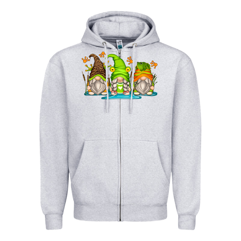 Frog Gnomes Zipper Hoodie by Zillion Design Studio | Teevron
