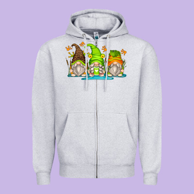 Frog Gnomes Zipper Hoodie Designed By Zillion Design Studio