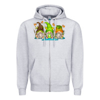 Heather Grey frog gnomes Zipper Hoodie - Zillion Design Studio