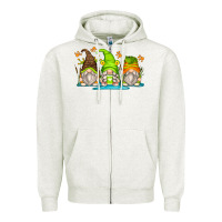 Oatmeal Heather frog gnomes Zipper Hoodie - Zillion Design Studio