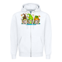 White frog gnomes Zipper Hoodie - Zillion Design Studio