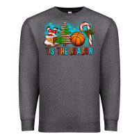 Charcoal Heather Tis The Season Christmas With Basketball And Candy Cane Premium Sweatshirt - FaDigitalArtStudio