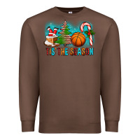 Chestnut Tis The Season Christmas With Basketball And Candy Cane Premium Sweatshirt - FaDigitalArtStudio
