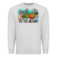 Dove Grey Tis The Season Christmas With Basketball And Candy Cane Premium Sweatshirt - FaDigitalArtStudio