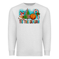 Oatmeal Heather Tis The Season Christmas With Basketball And Candy Cane Premium Sweatshirt - FaDigitalArtStudio