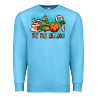Ocean Blue Tis The Season Christmas With Basketball And Candy Cane Premium Sweatshirt - FaDigitalArtStudio