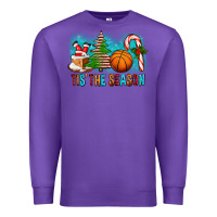 Purple Tis The Season Christmas With Basketball And Candy Cane Premium Sweatshirt - FaDigitalArtStudio